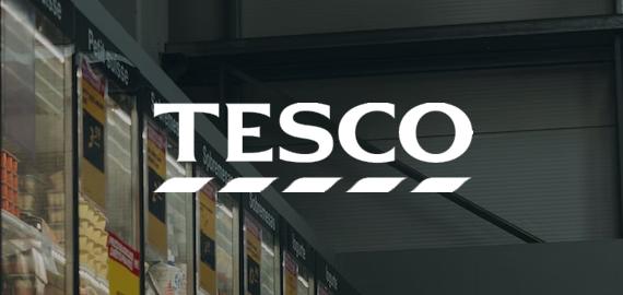 tesco logo over the top of an image from one of their shops