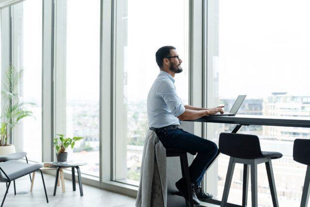 Man working at a laptop