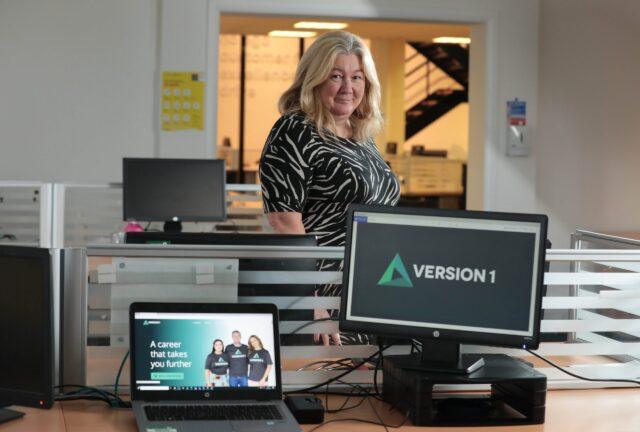 Lorna McAdoo pictured in a Version 1 office