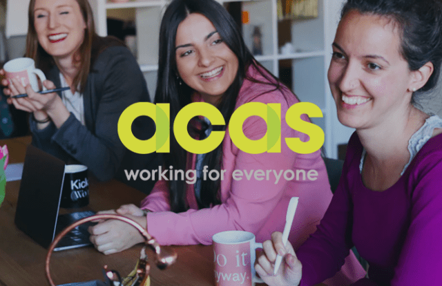 ACAS logo laid over an image of three women at a table