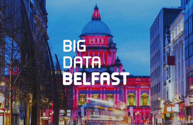 Belfast, UK. With Big Data Belfast logo over image