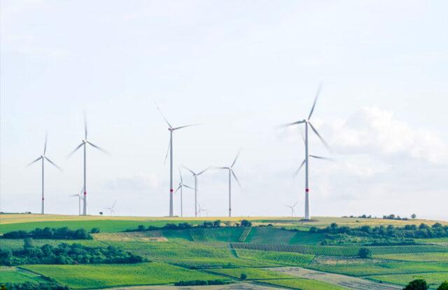 wind turbines in fields